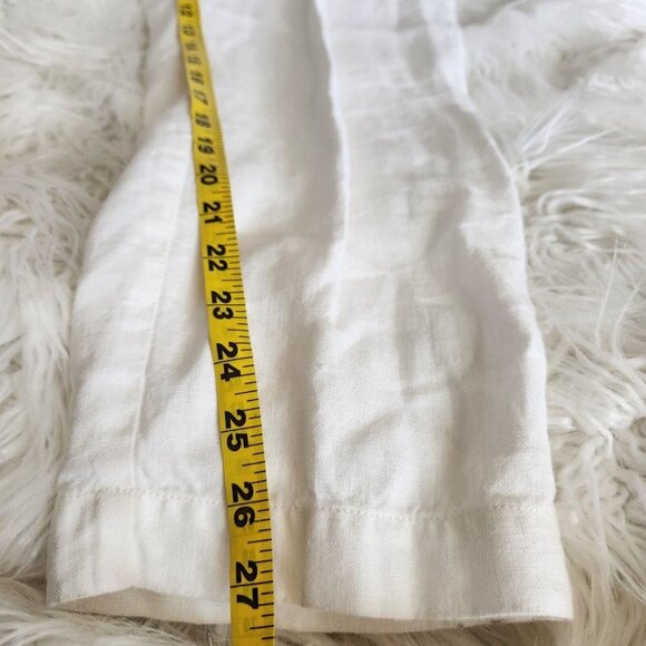Eileen Fisher 100% Linen White Wide Leg Pants Women Medium Side Zip 34x27" - Picture 11 of 16